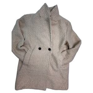 ZARA Bouclé Teddy Sherpa Coat Beige – Size 13–14 (Women’s XS/S Fit)